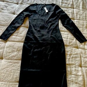 J.Crew black midi dress, never worn w/tags on. Purchased final sale.